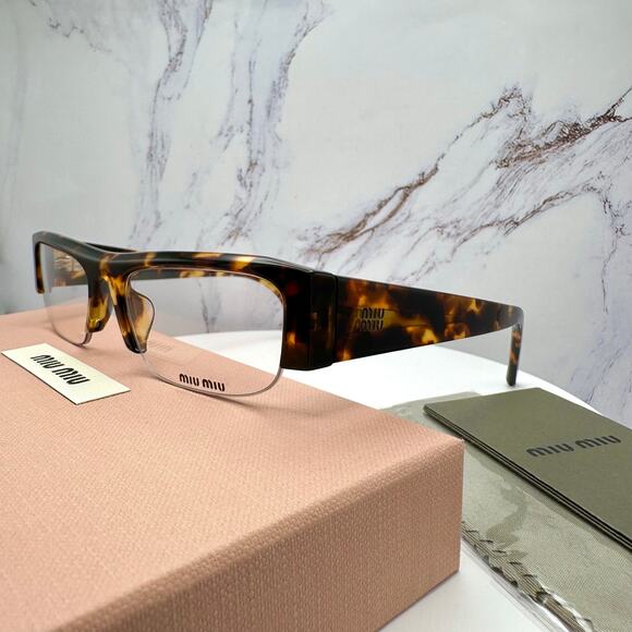 NEW MIU MIU Sunglasses Honey Havana Brown Vedette Clear Blue Light Lens main image 8